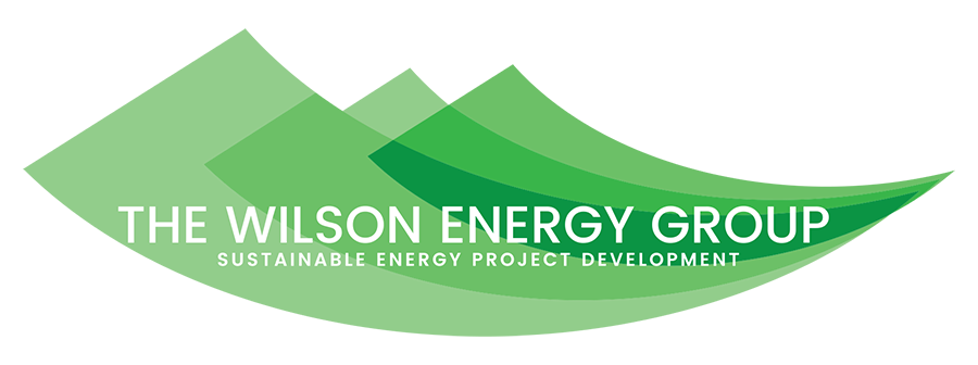 Green logo for Wilson Energy Co. focusing on sustainable energy.
